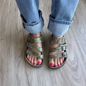 Papillio Birkenstock Arizona Floral Metallic Sandals EU 36 | Boho Festival 🌱